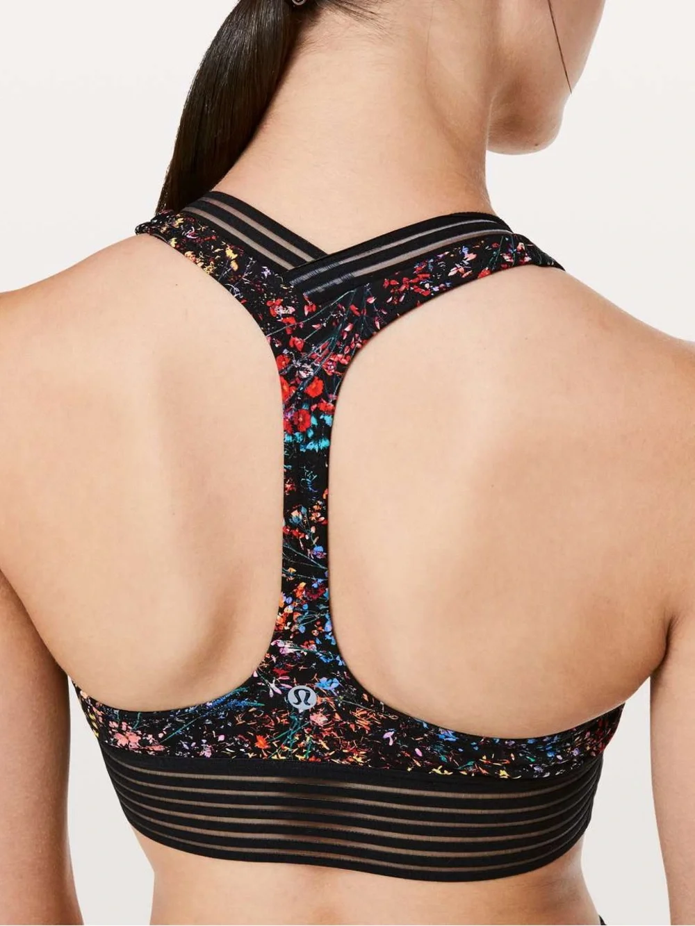 Lululemon Find Focus Bra Flowerescent Multi Black Size 6- W2AYBS
